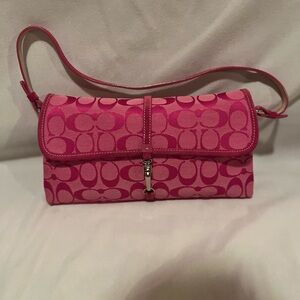 Vintage Coach Fuchsia Signature Shoulder Bag